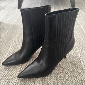 Veronica Beard Lisa 70 Boots/ Black Leather/ Size 11